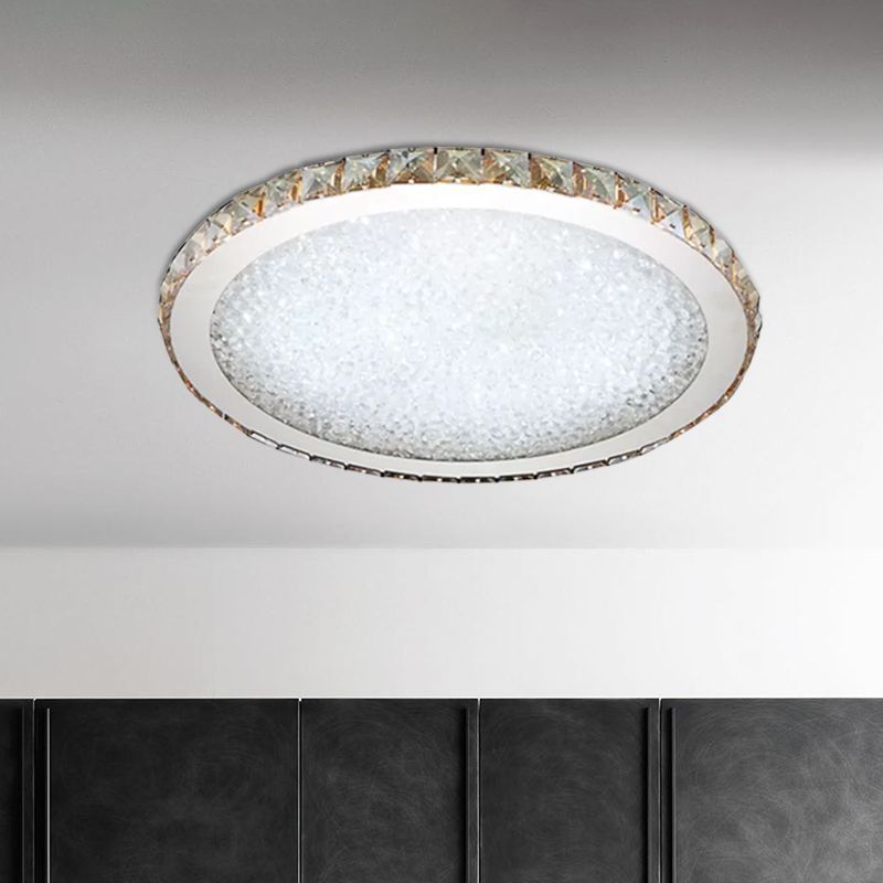 Plafondlamp Modern Kristal met Ronde Kap en LED Verlichting