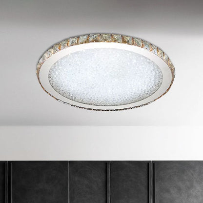 Plafondlamp Modern Kristal met Ronde Kap en LED Verlichting