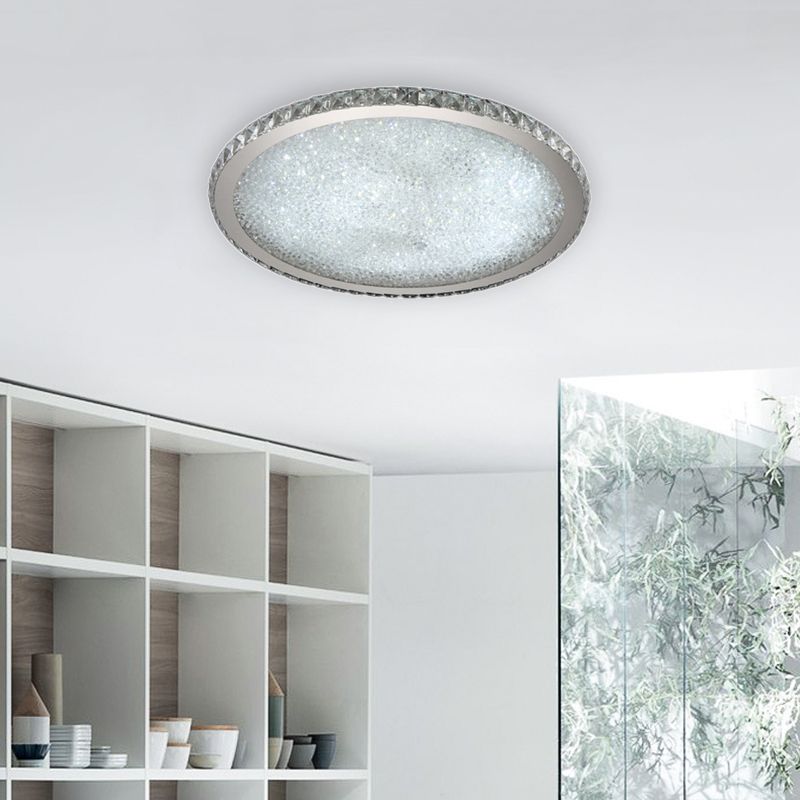 Plafondlamp Modern Kristal met Ronde Kap en LED Verlichting