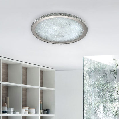 Plafondlamp Modern Kristal met Ronde Kap en LED Verlichting