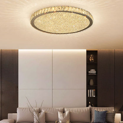 Plafondlamp Modern Kristal met Ronde Kap en LED Verlichting
