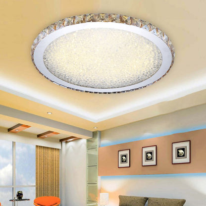 Plafondlamp Modern Kristal met Ronde Kap en LED Verlichting