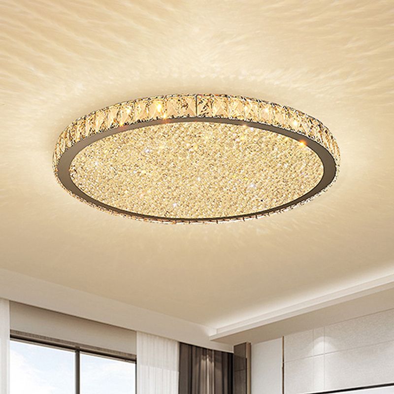 Plafondlamp Modern Kristal met Ronde Kap en LED Verlichting