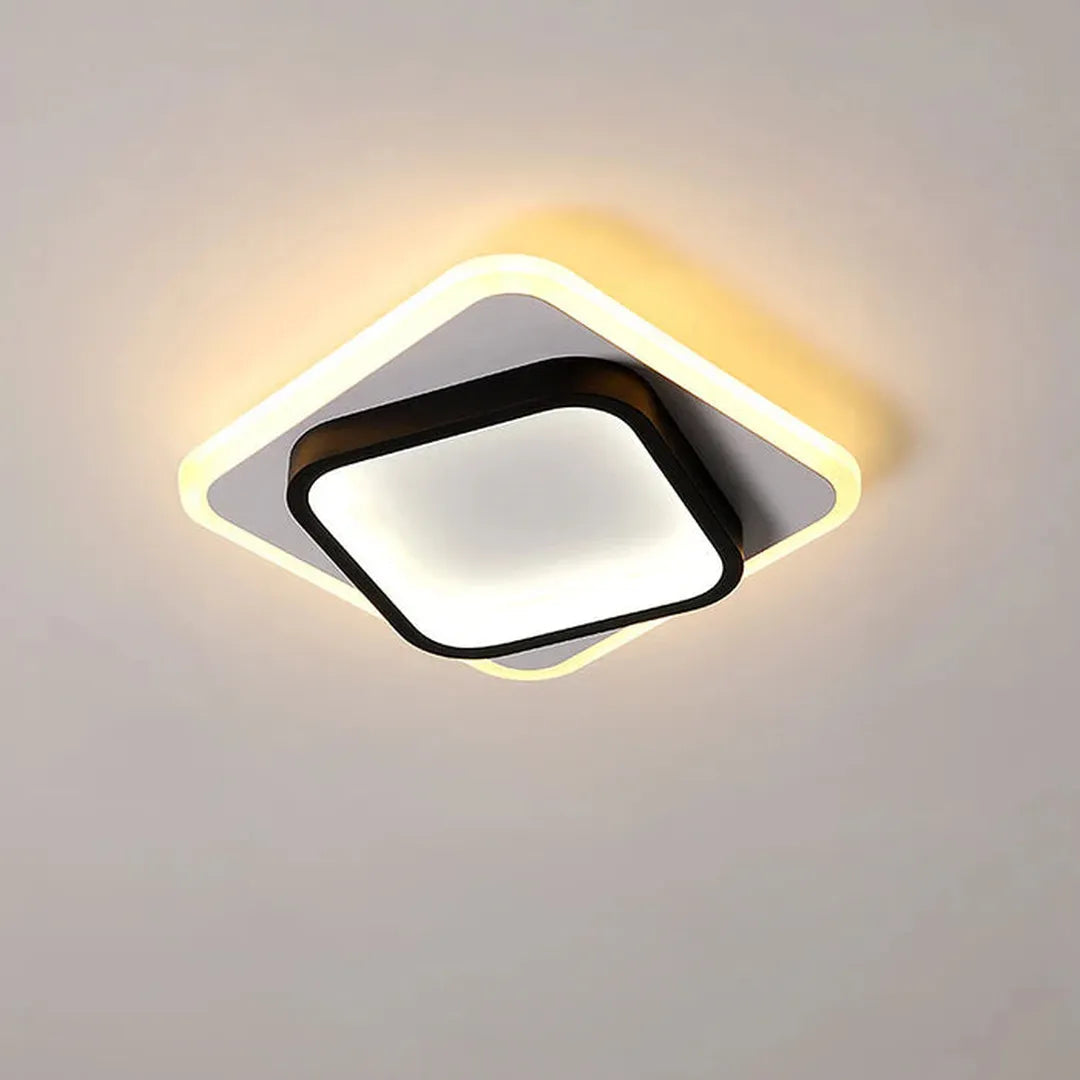 Plafondlamp Modern LED met Dubbel Vierkant Frame voor Hal en Slaapkamer