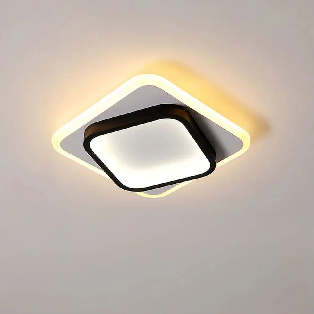 Plafondlamp Modern LED met Dubbel Vierkant Frame voor Hal en Slaapkamer