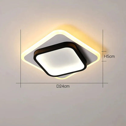 Plafondlamp Modern LED met Dubbel Vierkant Frame voor Hal en Slaapkamer