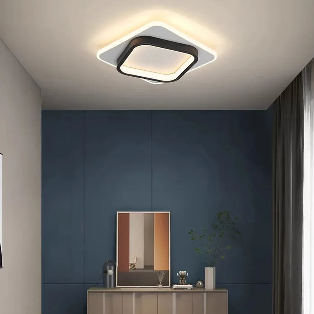Plafondlamp Modern LED met Dubbel Vierkant Frame voor Hal en Slaapkamer