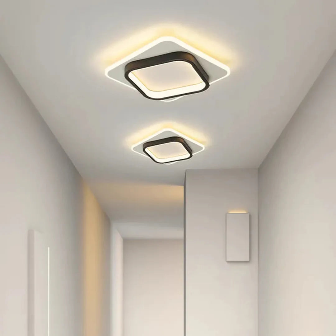 Plafondlamp Modern LED met Dubbel Vierkant Frame voor Hal en Slaapkamer