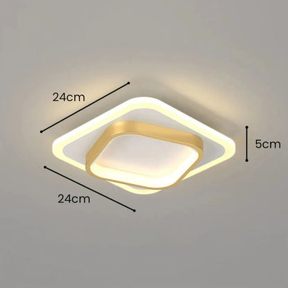 Plafondlamp Modern LED met Dubbel Vierkant Frame voor Hal en Slaapkamer