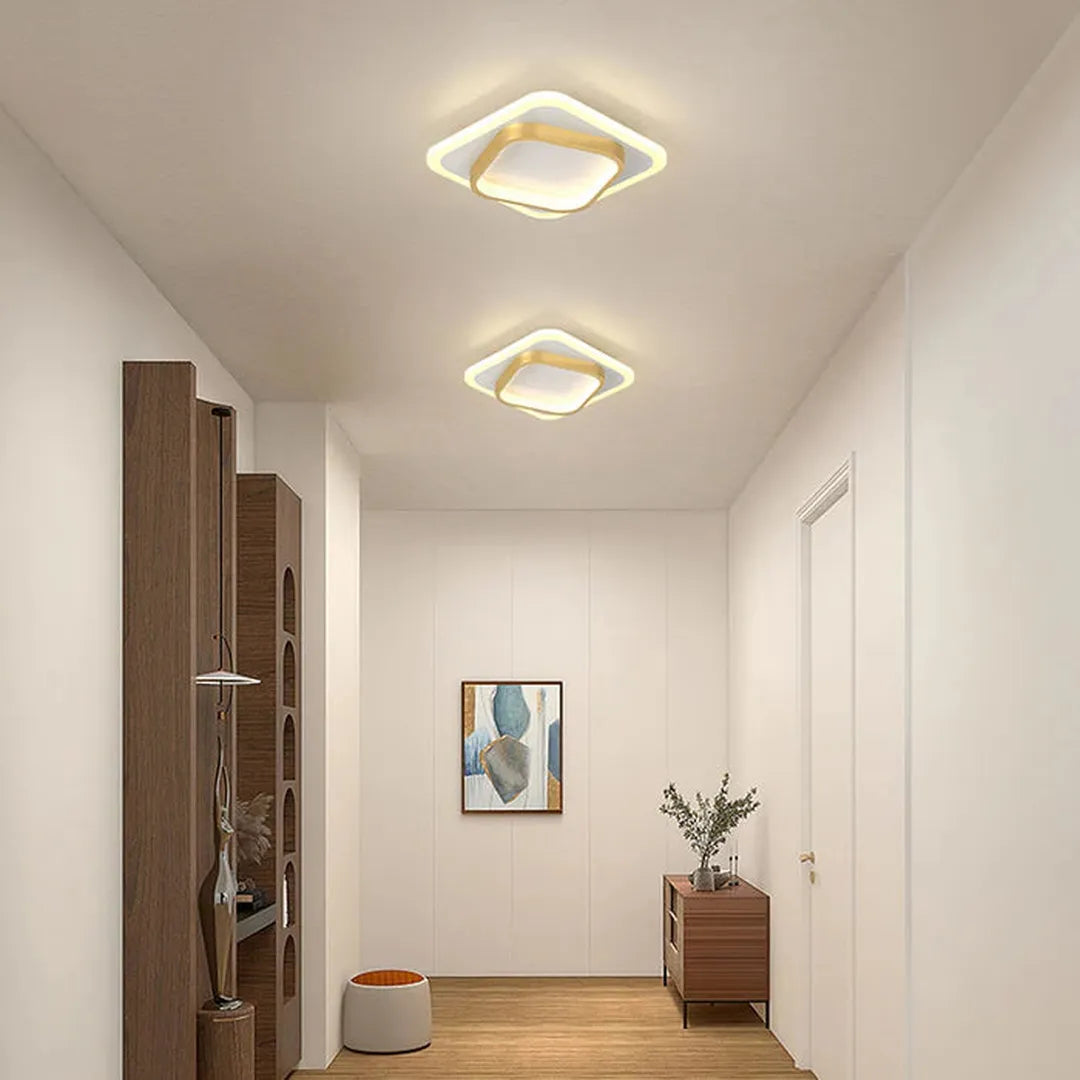 Plafondlamp Modern LED met Dubbel Vierkant Frame voor Hal en Slaapkamer
