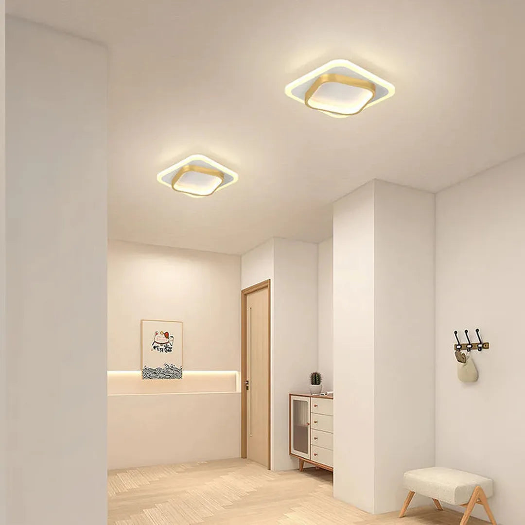 Plafondlamp Modern LED met Dubbel Vierkant Frame voor Hal en Slaapkamer