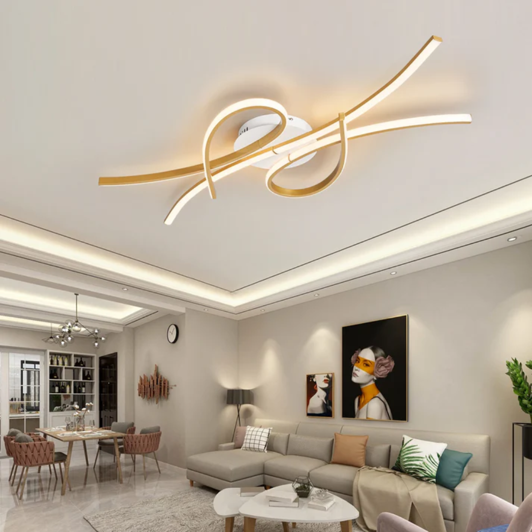 Plafondlamp Modern LED met Golvend Design en Dimfunctie