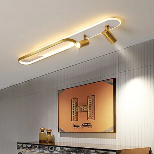 Plafondlamp Modern met Geïntegreerde LED Strip en Draaibare Spots