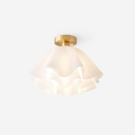 Plafondlamp Modern met Gelaagde Bloembladkap en Messing Fitting