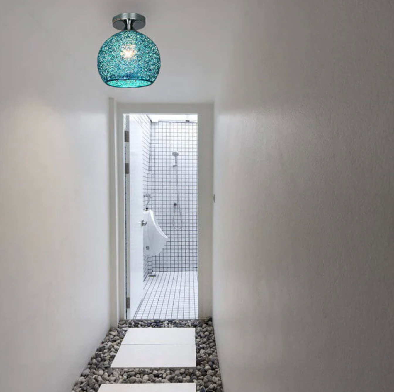 Plafondlamp Modern met Gevlochten Bol Kap en Semi-Inbouw Montage