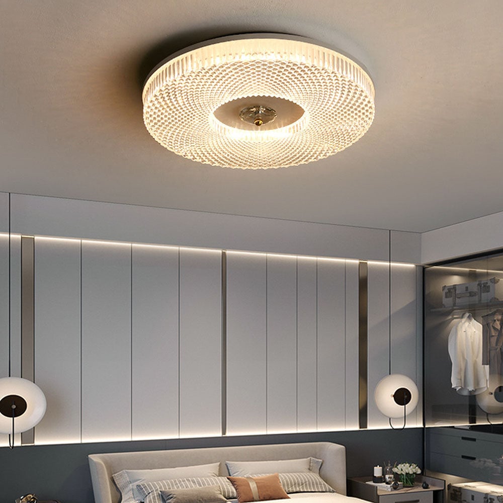 Plafondlamp Modern met Kristalglas Kap en Ronde Vorm
