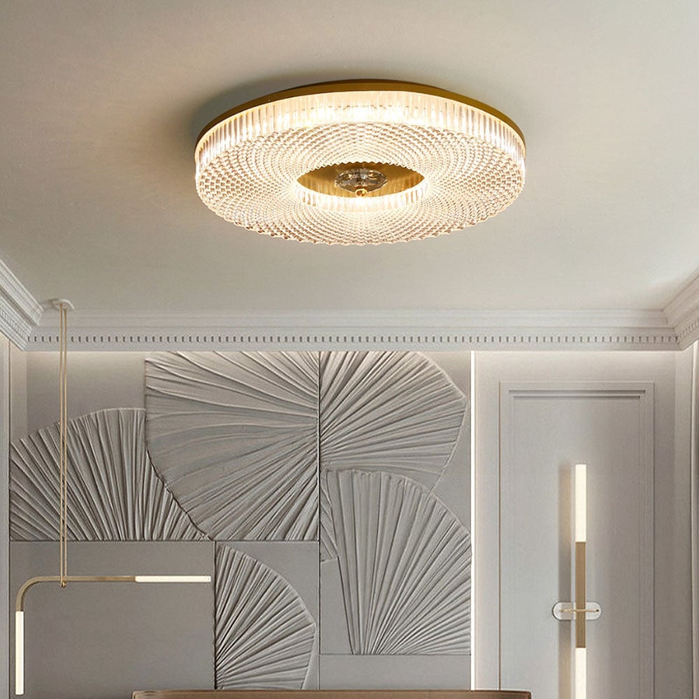 Plafondlamp Modern met Kristalglas Kap en Ronde Vorm