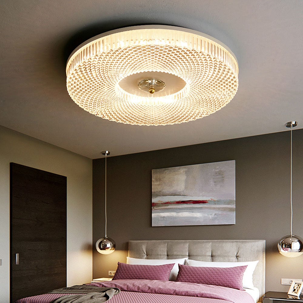 Plafondlamp Modern met Kristalglas Kap en Ronde Vorm