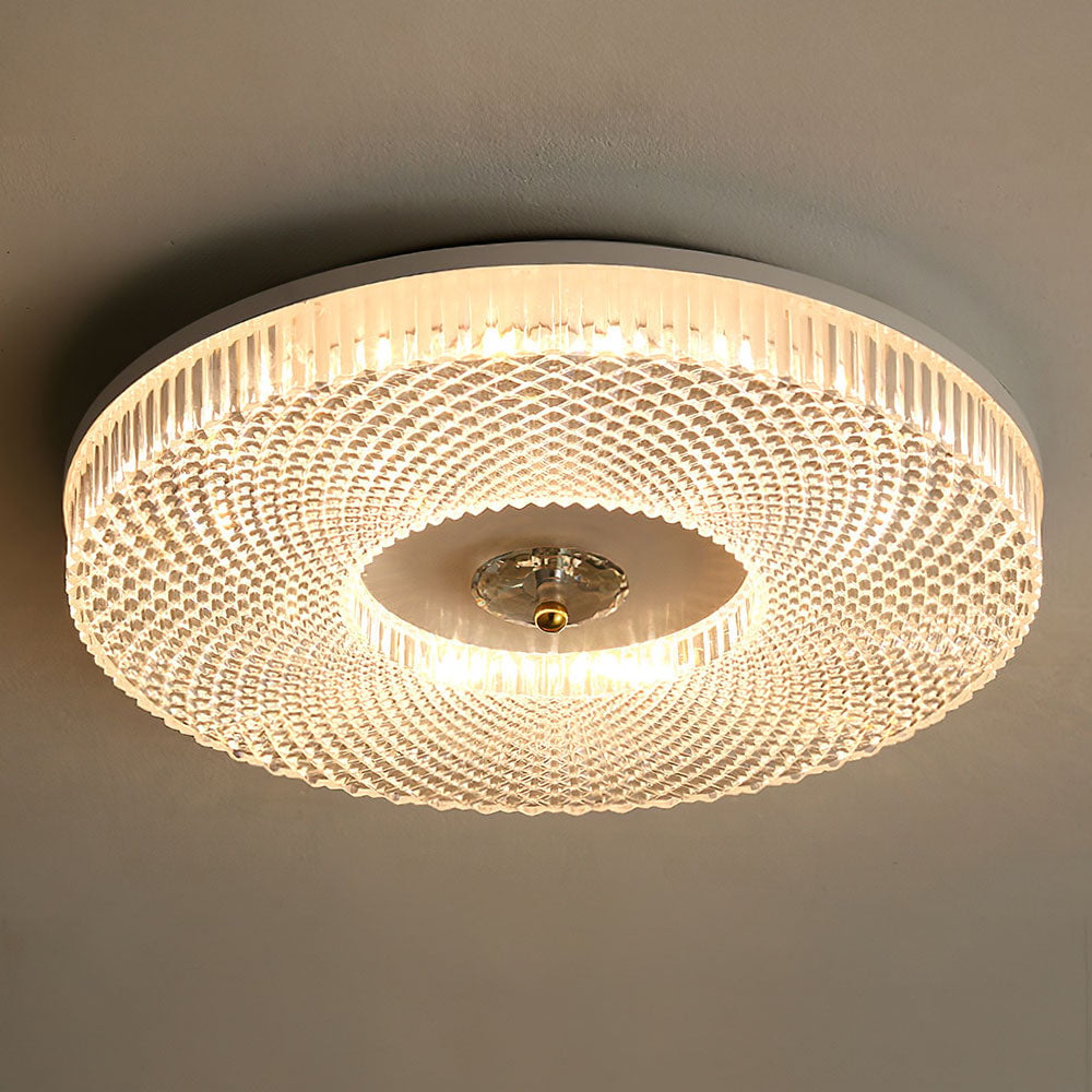 Plafondlamp Modern met Kristalglas Kap en Ronde Vorm