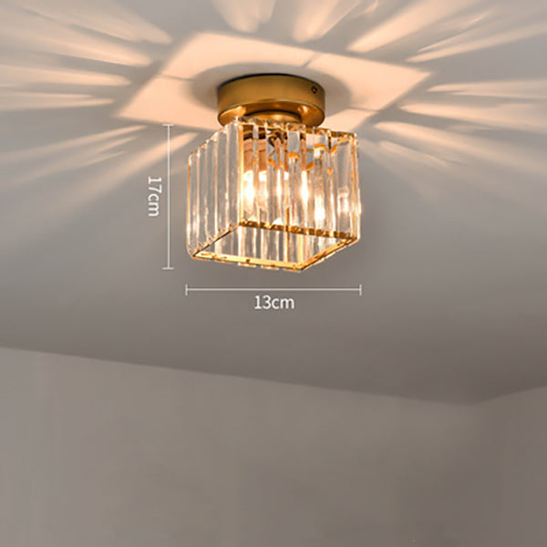 Plafondlamp Modern met Kristalglazen Kap en Vierkante Vorm
