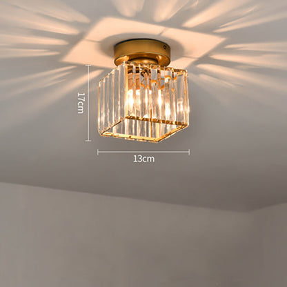 Plafondlamp Modern met Kristalglazen Kap en Vierkante Vorm