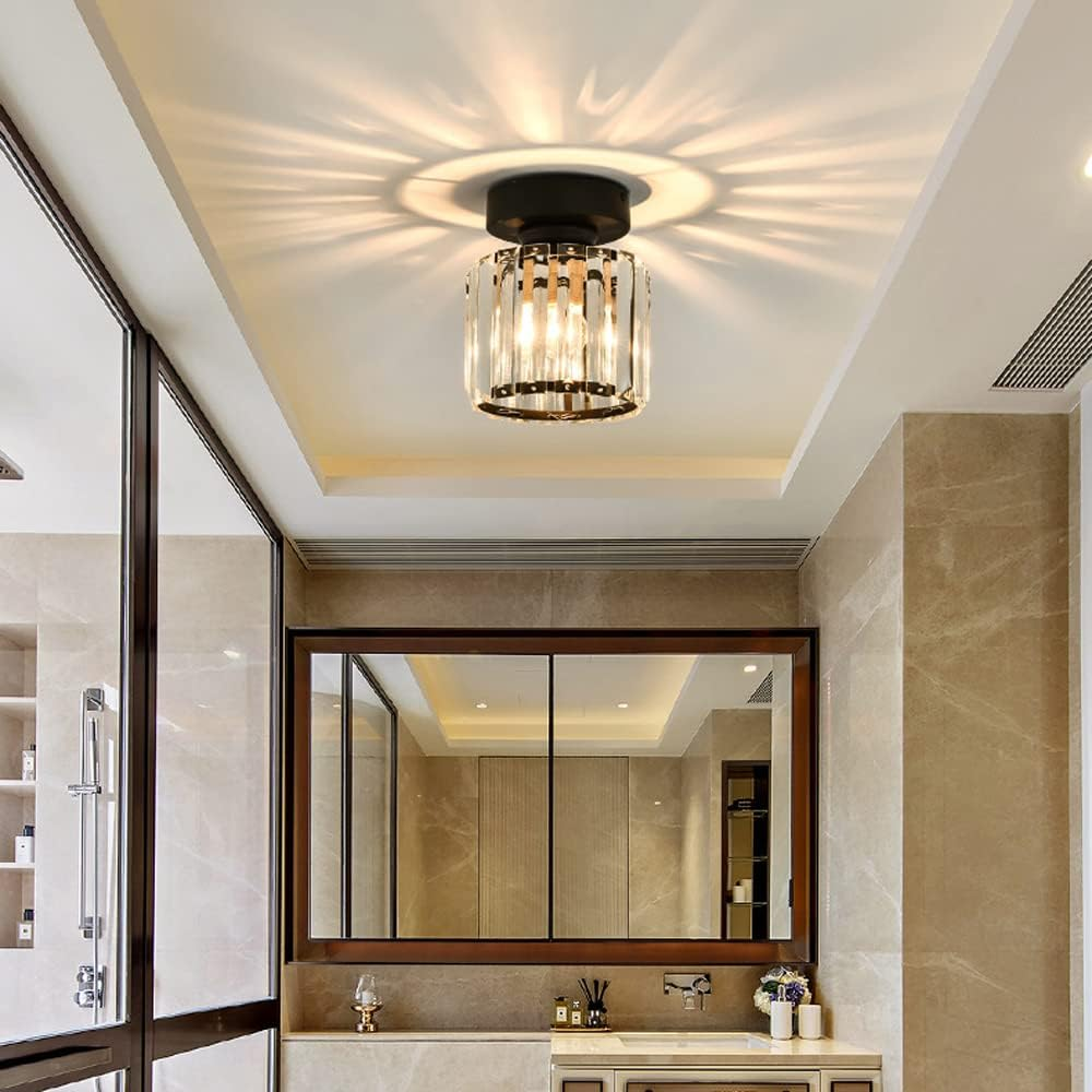 Plafondlamp Modern met Kristallen Kap en Decoratieve Lichtpatronen