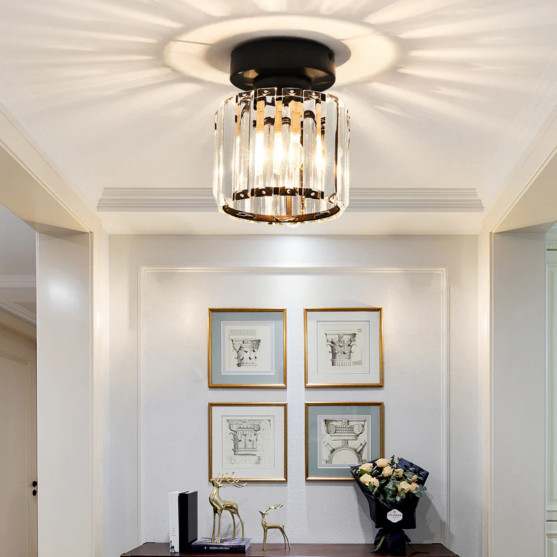 Plafondlamp Modern met Kristallen Kap en Decoratieve Lichtpatronen