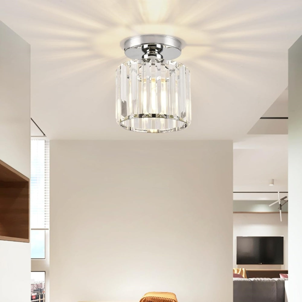 Plafondlamp Modern met Kristallen Kap en Decoratieve Lichtpatronen