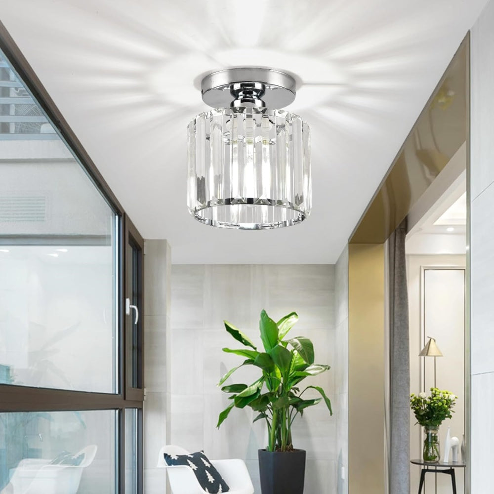 Plafondlamp Modern met Kristallen Kap en Decoratieve Lichtpatronen