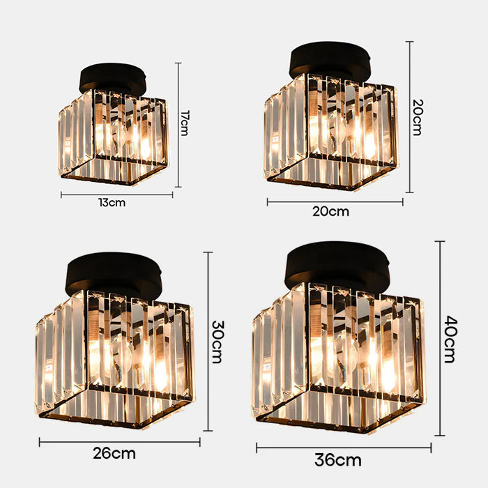 Plafondlamp Modern met Kristallen Kap en E27 Fitting