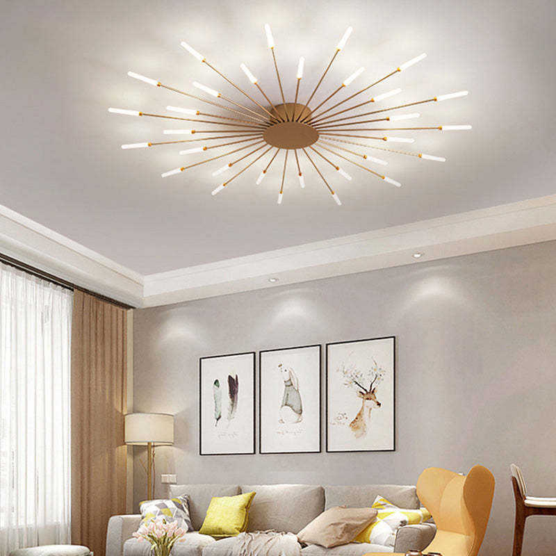 Plafondlamp Modern met LED Vuurwerk Design en Geïntegreerde Spots