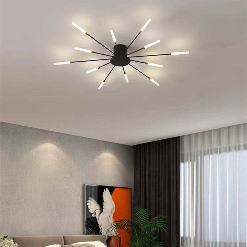 Plafondlamp Modern met LED Vuurwerk Design en Geïntegreerde Spots