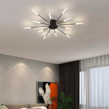 Plafondlamp Modern met LED Vuurwerk Design en Geïntegreerde Spots