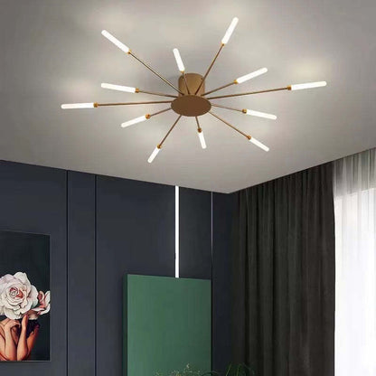 Plafondlamp Modern met LED Vuurwerk Design en Geïntegreerde Spots