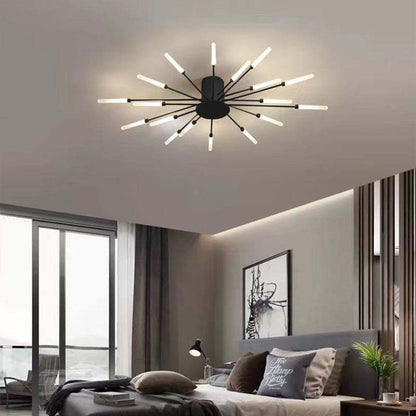 Plafondlamp Modern met LED Vuurwerk Design en Geïntegreerde Spots