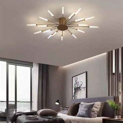Plafondlamp Modern met LED Vuurwerk Design en Geïntegreerde Spots
