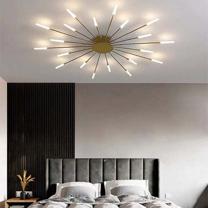 Plafondlamp Modern met LED Vuurwerk Design en Geïntegreerde Spots
