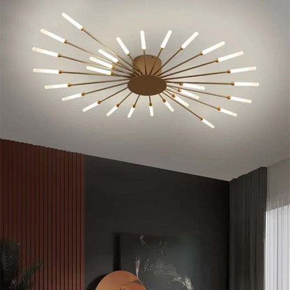 Plafondlamp Modern met LED Vuurwerk Design en Geïntegreerde Spots