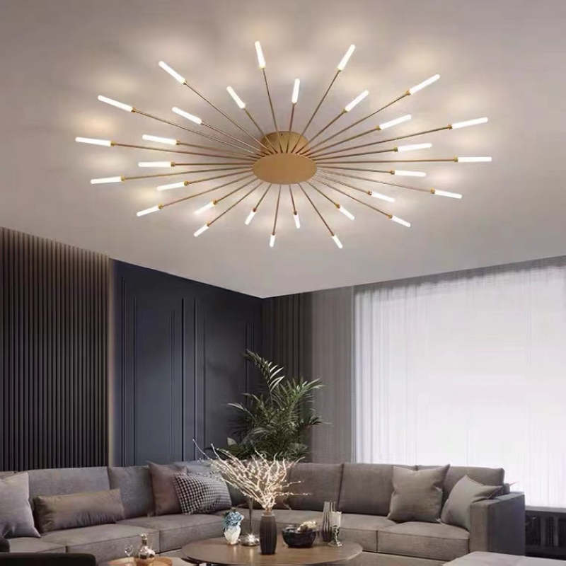 Plafondlamp Modern met LED Vuurwerk Design en Geïntegreerde Spots