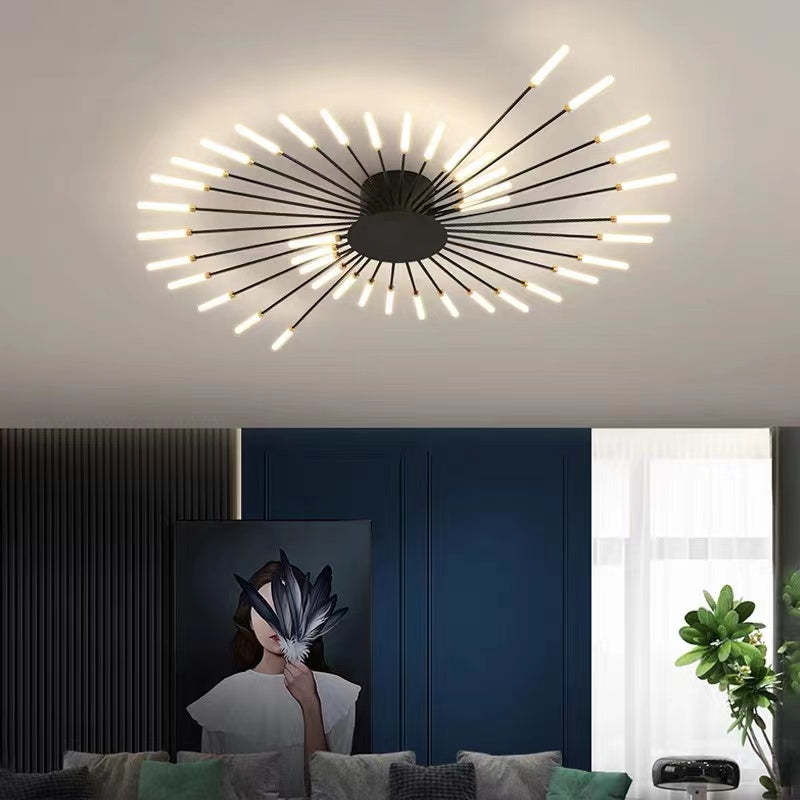 Plafondlamp Modern met LED Vuurwerk Design en Geïntegreerde Spots