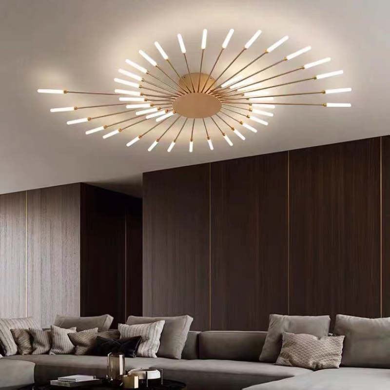 Plafondlamp Modern met LED Vuurwerk Design en Geïntegreerde Spots