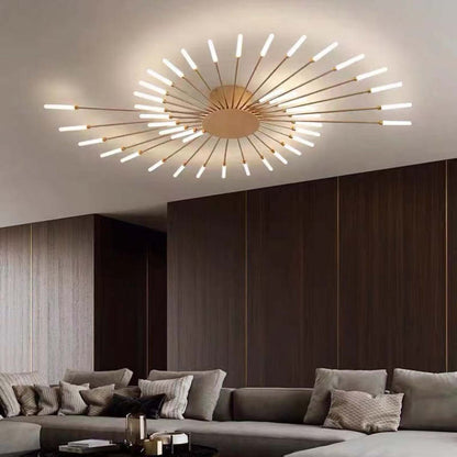 Plafondlamp Modern met LED Vuurwerk Design en Geïntegreerde Spots