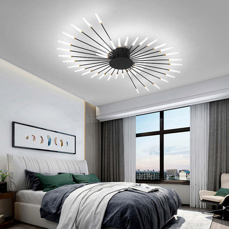 Plafondlamp Modern met LED Vuurwerk Design en Geïntegreerde Spots