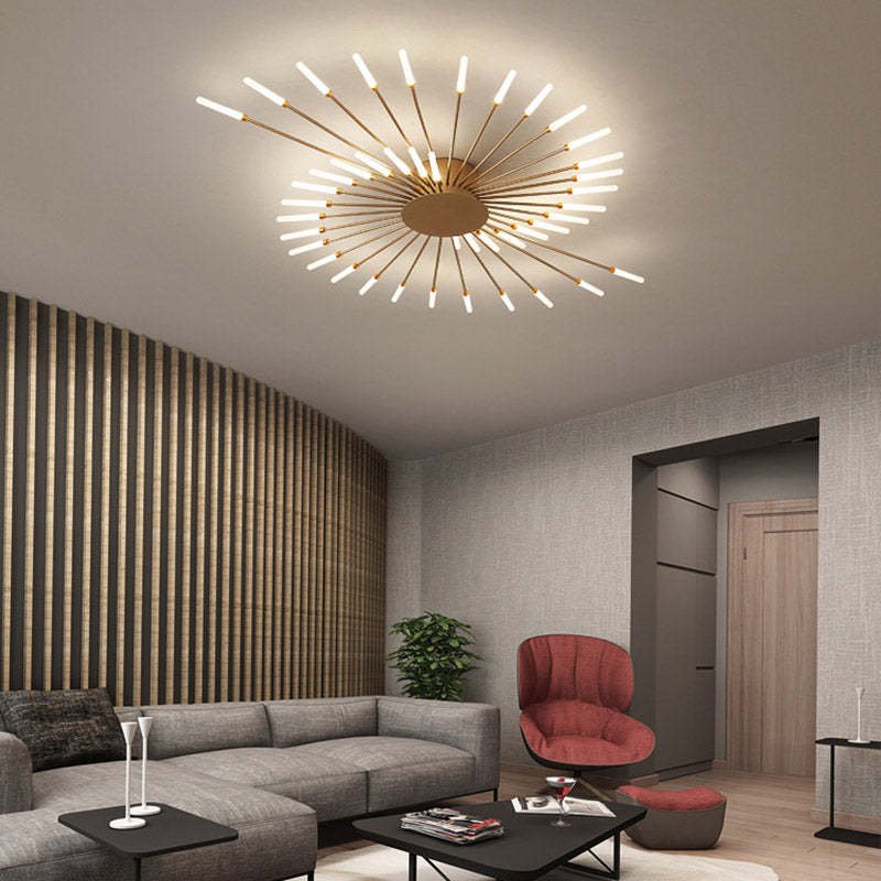 Plafondlamp Modern met LED Vuurwerk Design en Geïntegreerde Spots