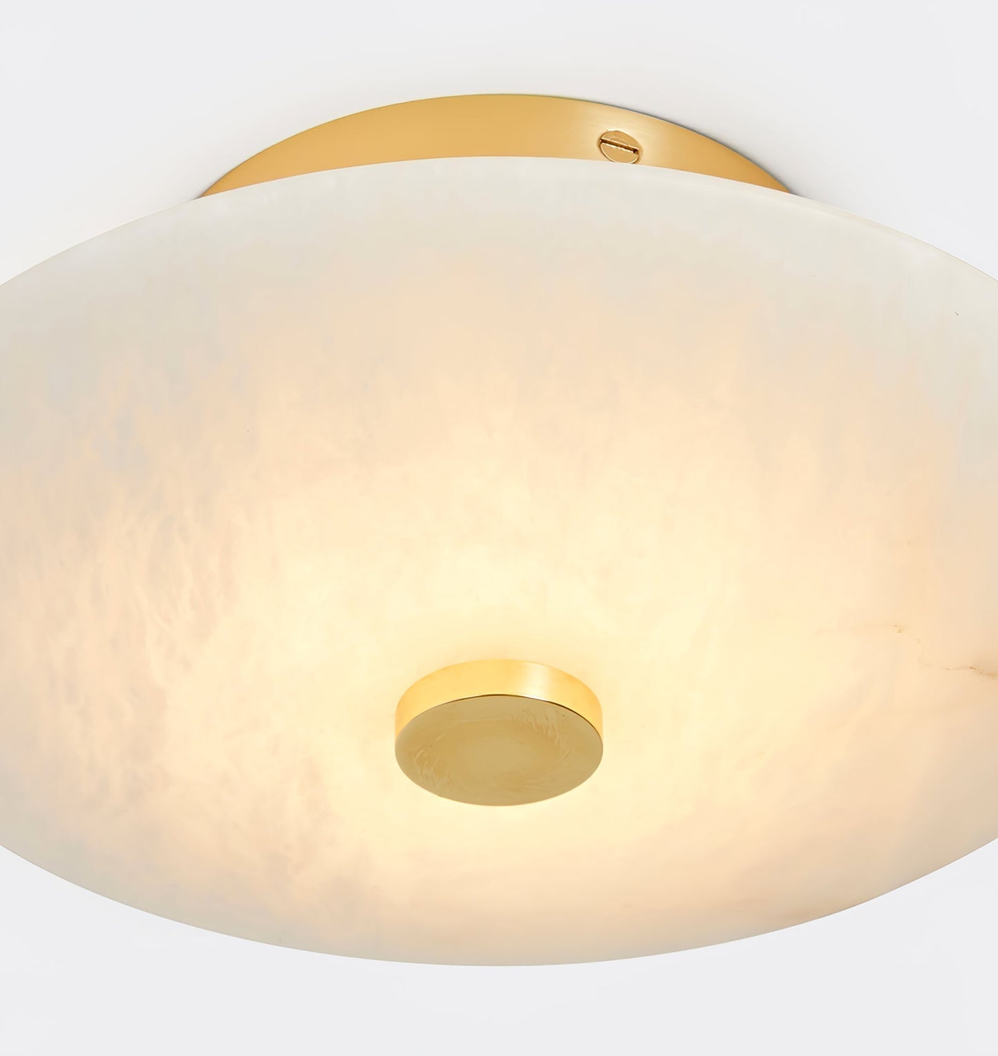Plafondlamp Modern met Ronde Alabasten Kap en Geïntegreerde LED
