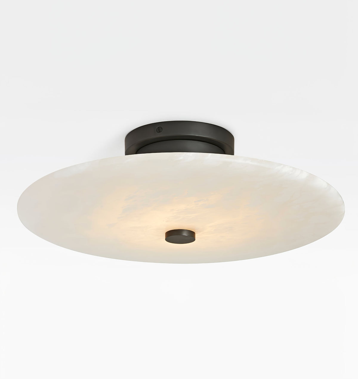 Plafondlamp Modern met Ronde Alabasten Kap en Geïntegreerde LED