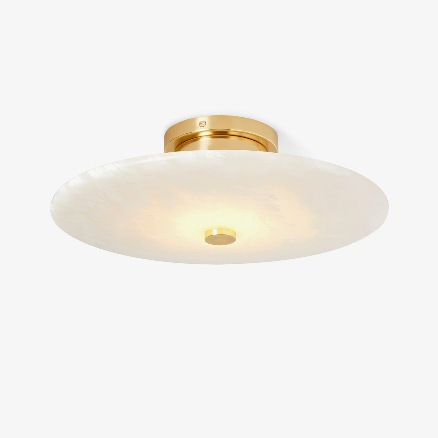 Plafondlamp Modern met Ronde Alabasten Kap en Geïntegreerde LED