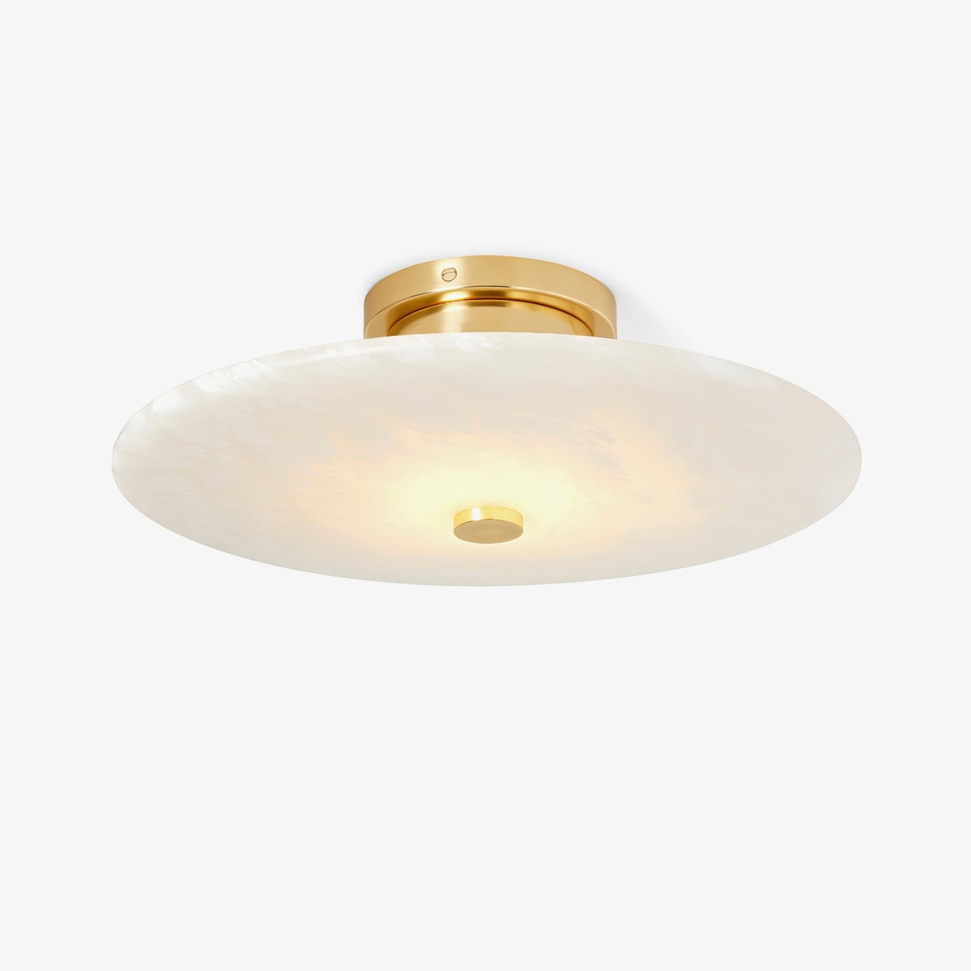 Plafondlamp Modern met Ronde Alabasten Kap en Geïntegreerde LED