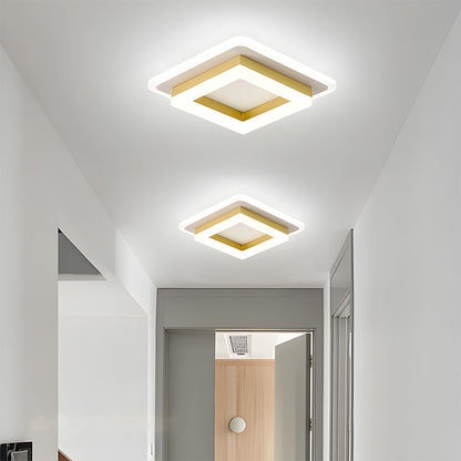 Plafondlamp Modern Vierkant met Dubbele LED Lichtrand en Ingebouwde LED