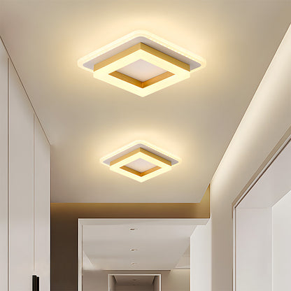 Plafondlamp Modern Vierkant met Dubbele LED Lichtrand en Ingebouwde LED